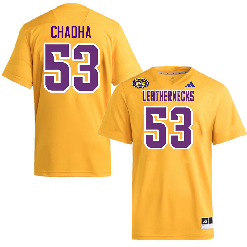 Western Illinois Leathernecks #53 Antonio Chadha College Football Jerseys,Uniforms-Gold